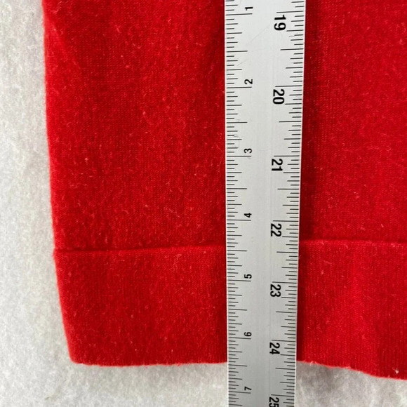 Banana Republic Merino Wool Sweater Women S Red V-Neck Slim Fit Stretch Pullover - Picture 5 of 9